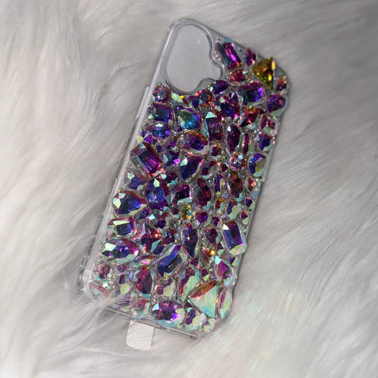READY TO SHIP: Diamonds Are Forever | Crystal AB iPhone 16 Plus 3D Gem Bling Case