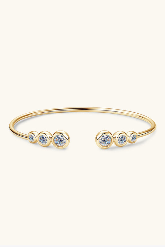 Eternal Radiance | 1.8 Carat Moissanite Adjustable Bangle in 925 Sterling Silver or Gold - Bling Addict