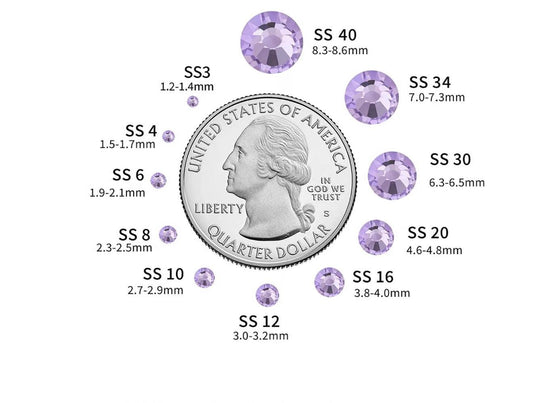 Violet Glass Flatback Rhinestones | SS6 SS8 SS10 SS12 SS16 SS20 SS30 SS34 SS40 | 1440 288 144 PCS