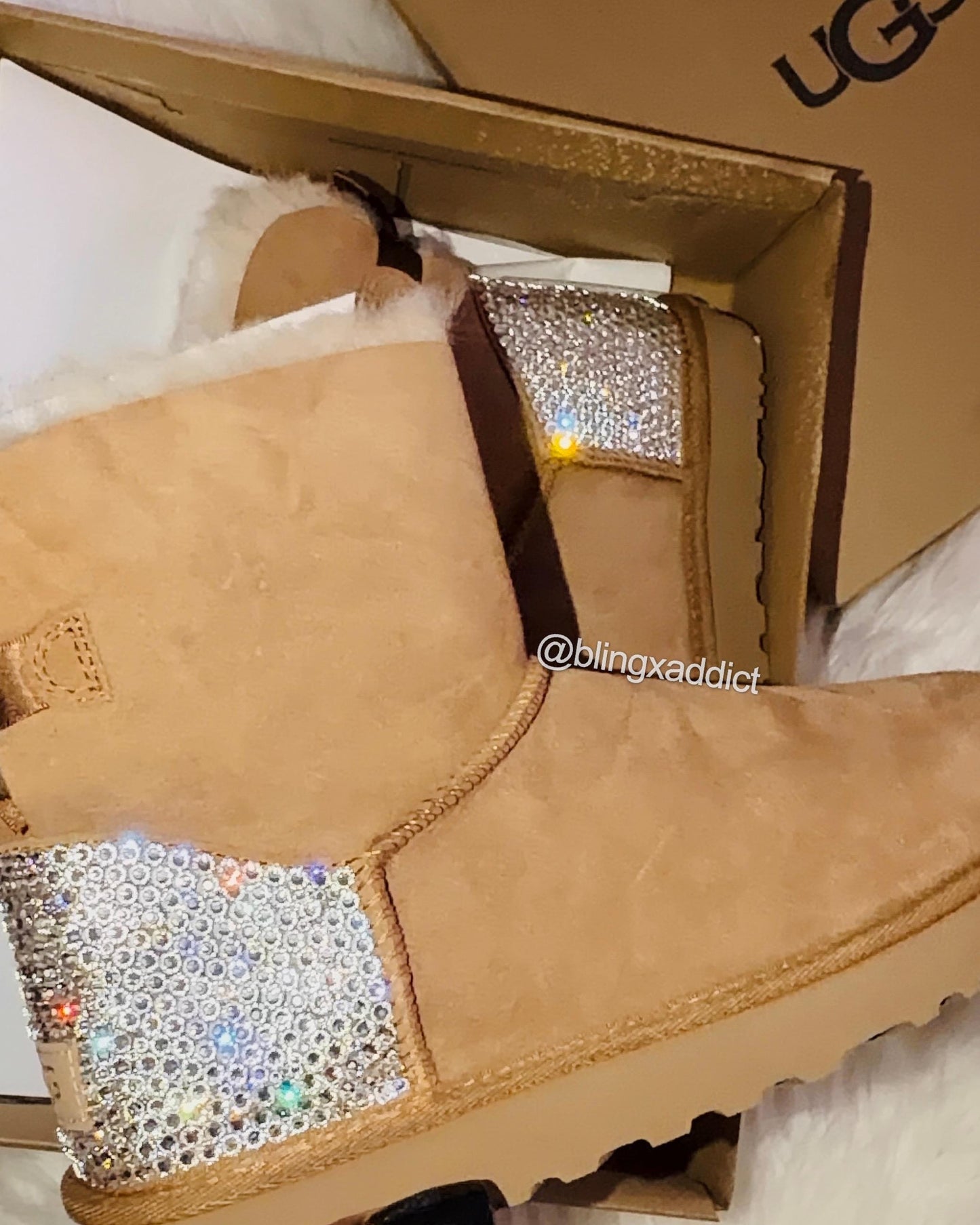 Swarovski Crystal Bling Custom UGG Bailey Bow Boots| Choose UGG Boot Version: Mini, Short, or Tall