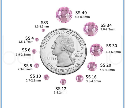 Light Pink Rhinestones | SS6 SS8 SS10 SS12 SS16 SS20 SS30 SS34 SS40 SS50 | Glass Flatback | 1440 288 144 PCS