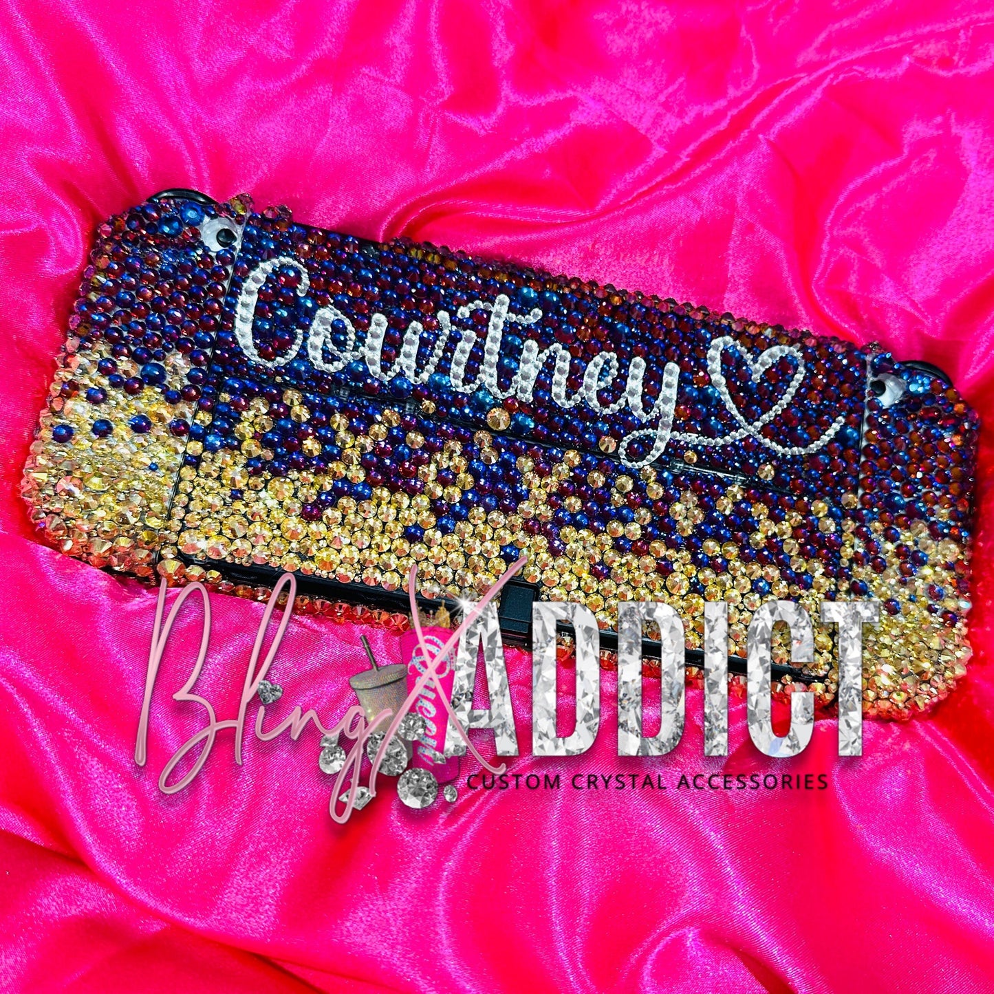 Crystal Bling Nintendo Switch Lite, Switch, and Switch 2 Case: Custom Bedazzled Protective Cover