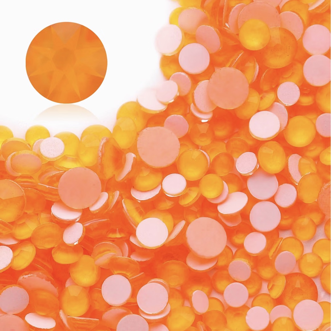 Neon Lt. Orange Hyacinth Glass Rhinestones