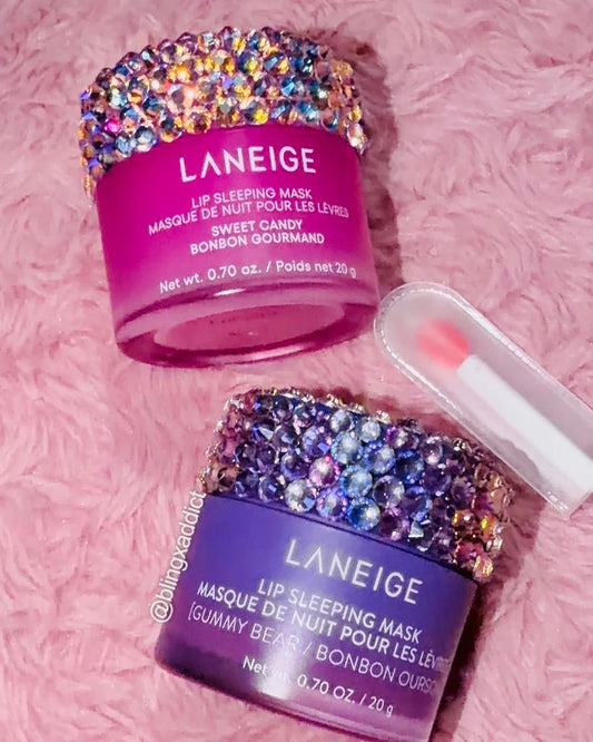 Crystal Bedazzled Laneige Korean Lip Sleeping Mask Rhinestone Lip Care | Custom Sparkle Beauty Lipgloss - Bling Addict