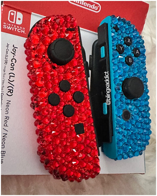 Custom Crystal Nintendo Switch Joy-Con Controllers | Handmade Rhinestone Controllers - Bling Addict