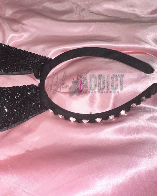 Crystal Bling Customized Rhinestone Bunny Ears Headband - Bling Addict