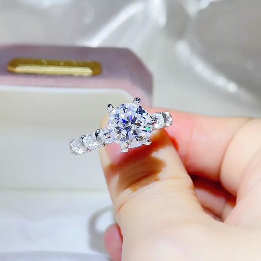 Celestial Radiance | 3 Carat Moissanite Ring | 925 Sterling Silver - Bling Addict