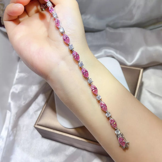 925 Sterling Silver Moissanite Bracelet - Bling Addict