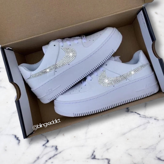 Forever Sparkle | Custom Swarovski® Crystal Nike Air Force 1 Low Sneakers - Bling Addict