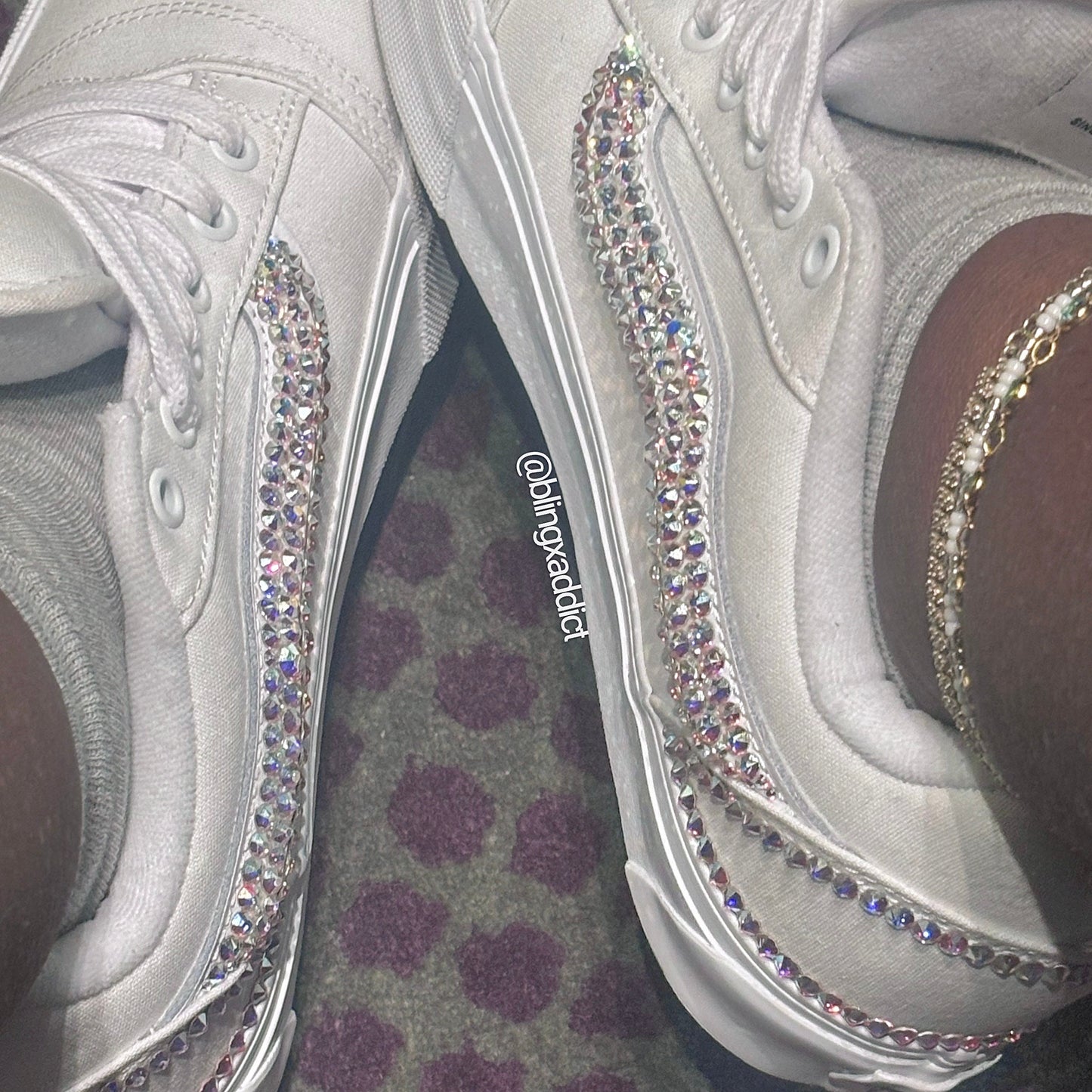 Custom Bedazzled KNU Skool Vans | Choose Glass or Swarovski Crystal