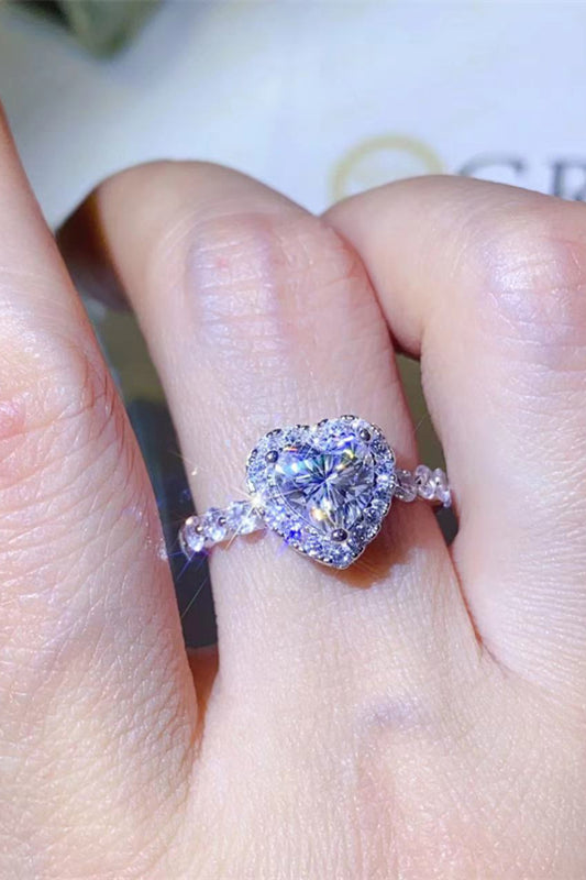 Forever Yours | 1 Carat Moissanite Heart Ring - Bling Addict