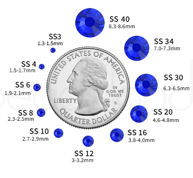 Sapphire Blue Glass Rhinestones | Cobalt Blue Glass Flatback Rhinestones | SS3 SS4 SS6 SS8 SS10 SS12 SS16 SS20 SS30 SS34 SS40 | 144โ1,440 Pieces