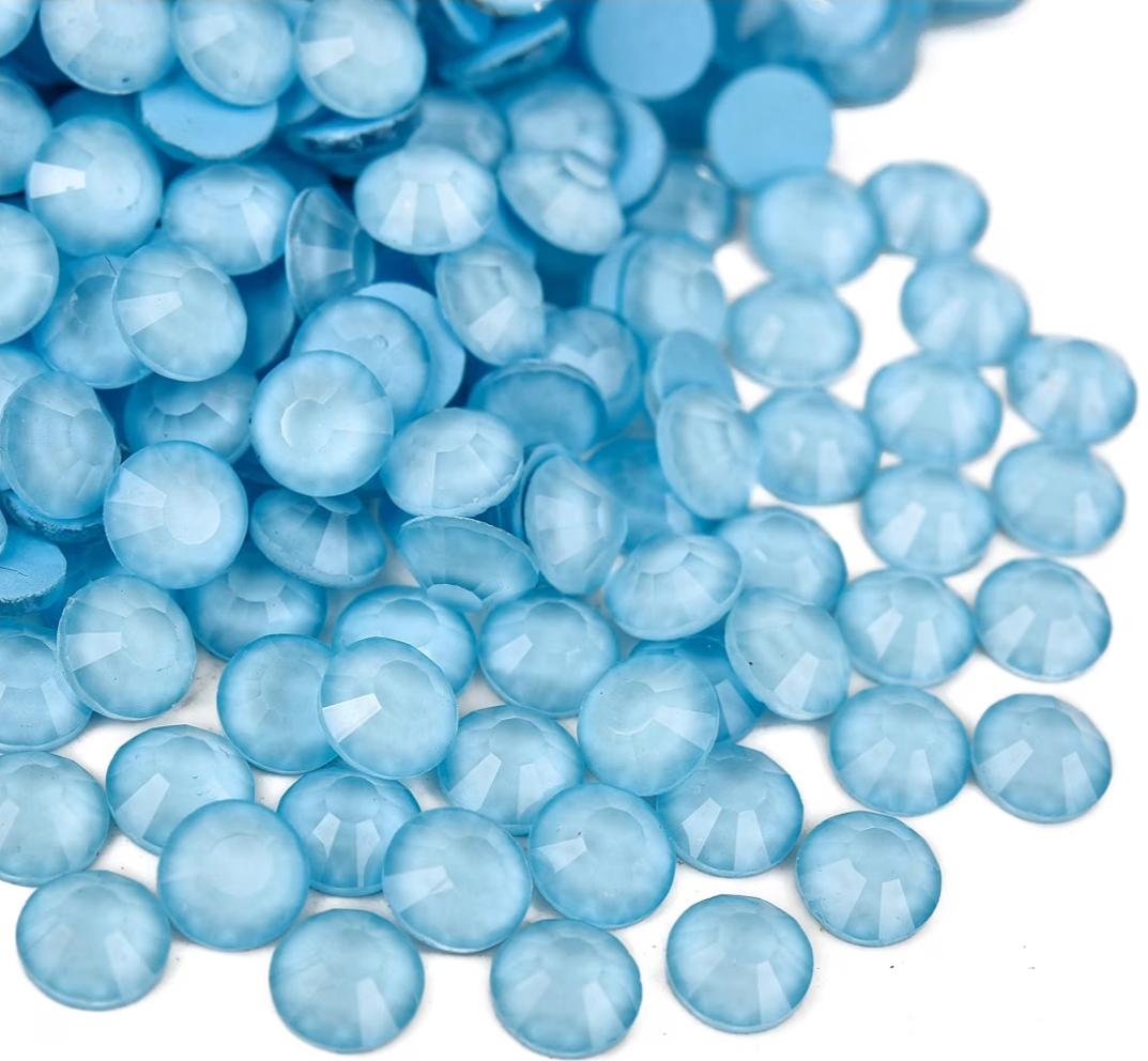 Neon Lt. Sapphire Blue Glass Rhinestones | UV Reactive Flatback Rhinestones