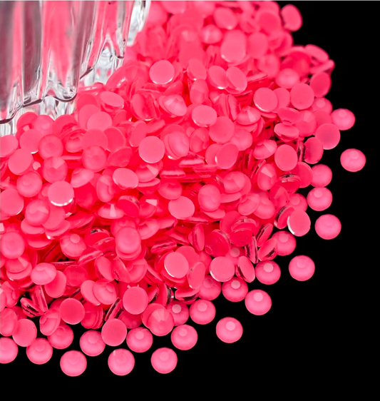 Neon Coral Orange Glass Rhinestones | Watermelon Flatback