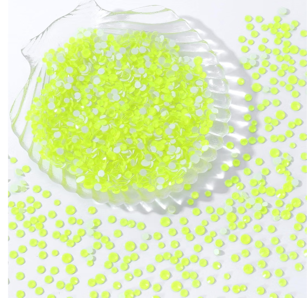 Yellow Neon Glass Rhinestones