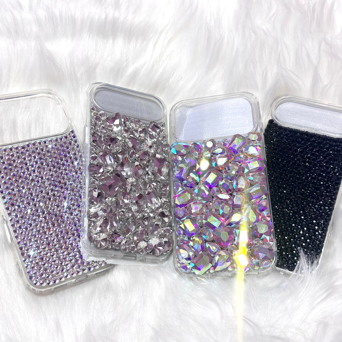 Crystal cases designed to protect and enhance the appearance of modern smartphones effectively.