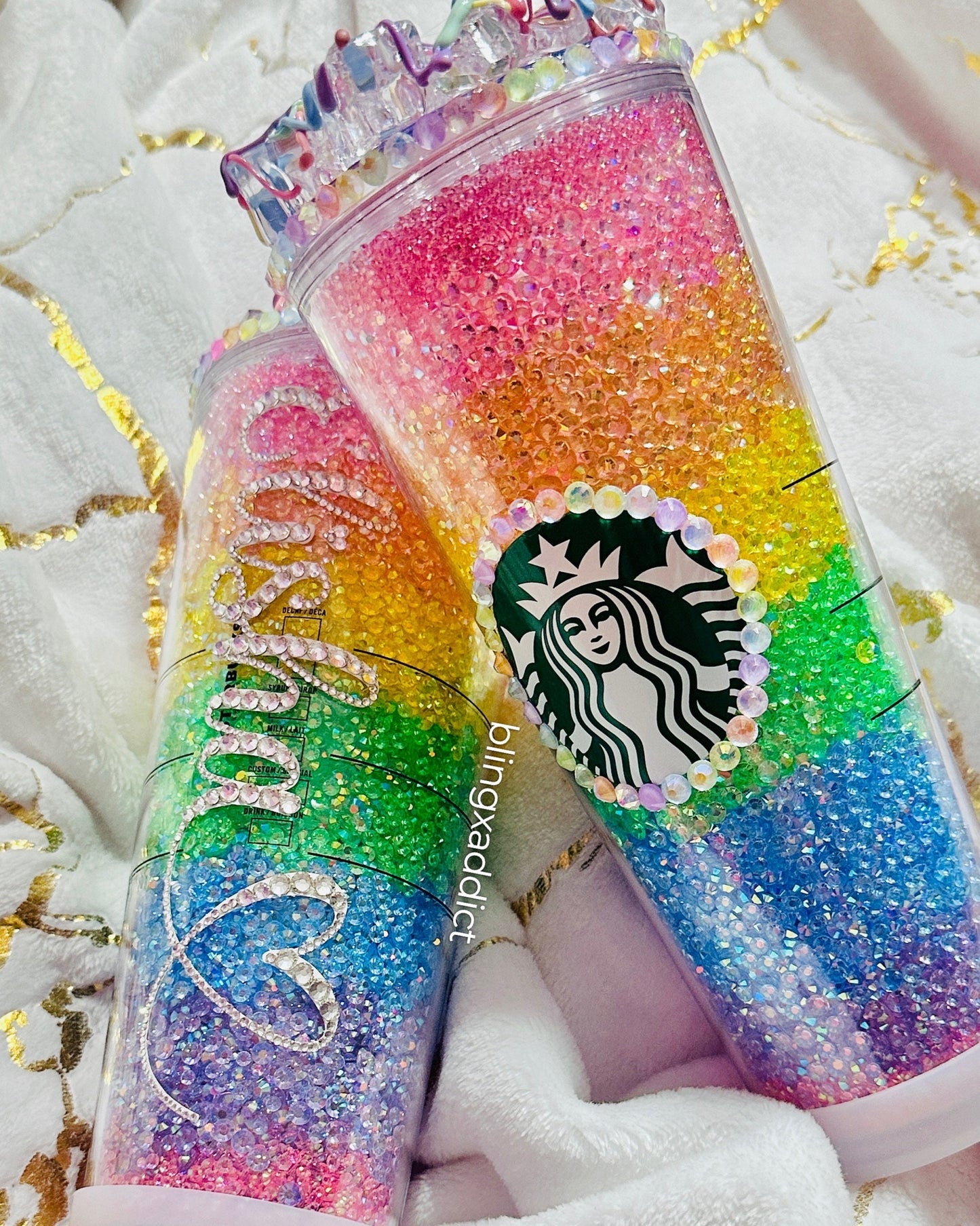 The ORIGINAL Pastel Rainbow Crush Crystal Starbucks Tumbler