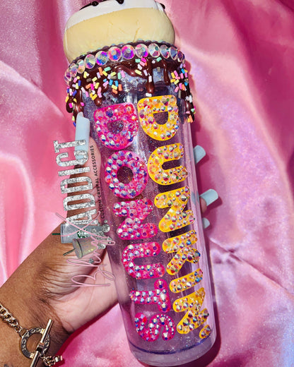 Donut Glitter Globe Tumbler: Sparkly Floating Glitter Cup