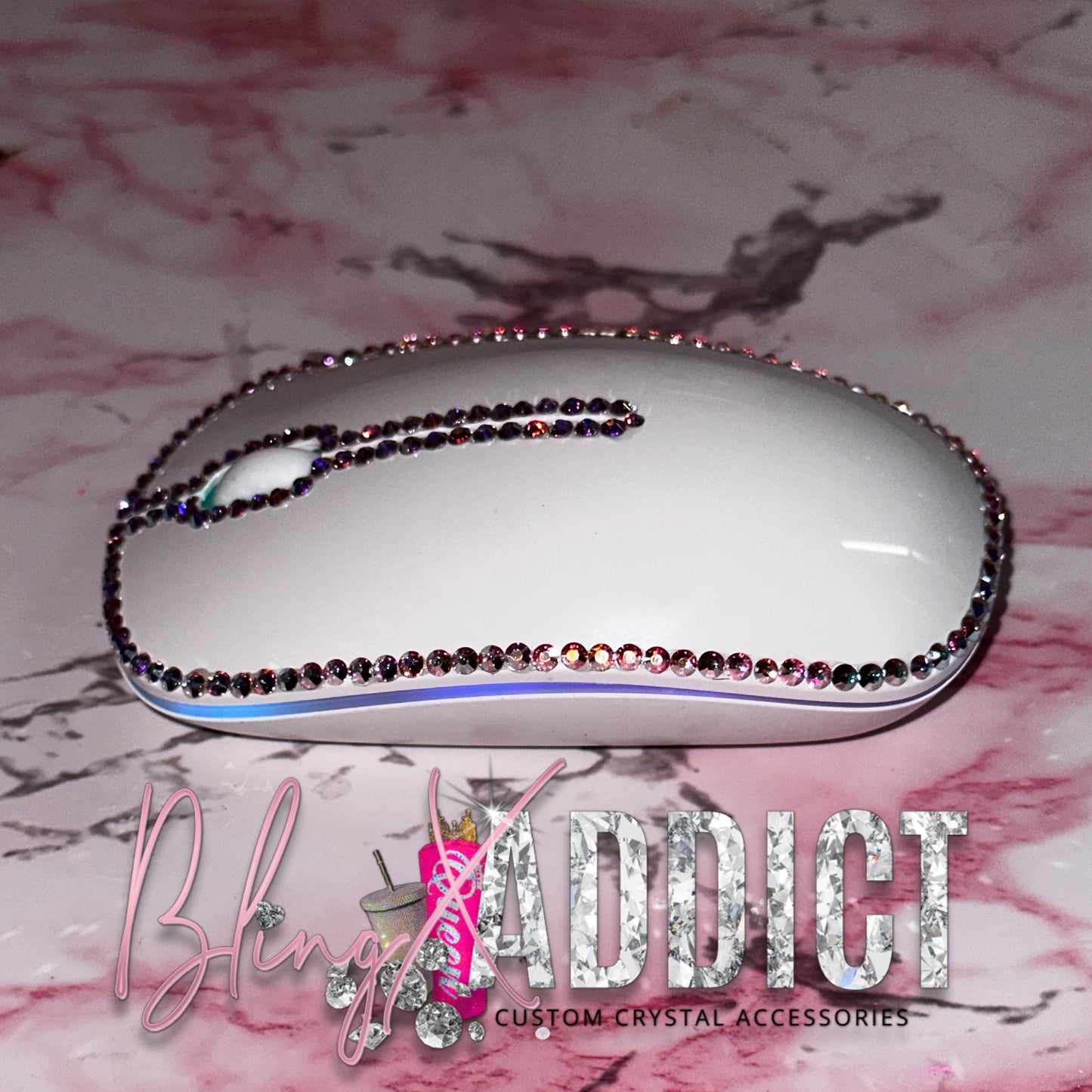 Swarovski Color Changing Wireless Mouse Portable Apple Mac Microsoft Windows