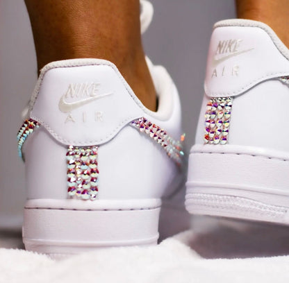 Bedazzled Swarovski Crystal Nike Air Force 1 Low Top Custom Handmade Sneakers