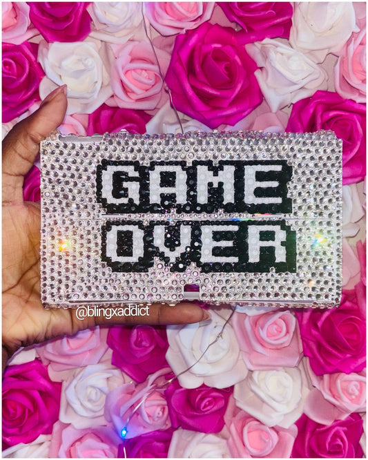 Game Over Crystal Nintendo Switch Case: Bedazzled Protective Cover - Bling Addict