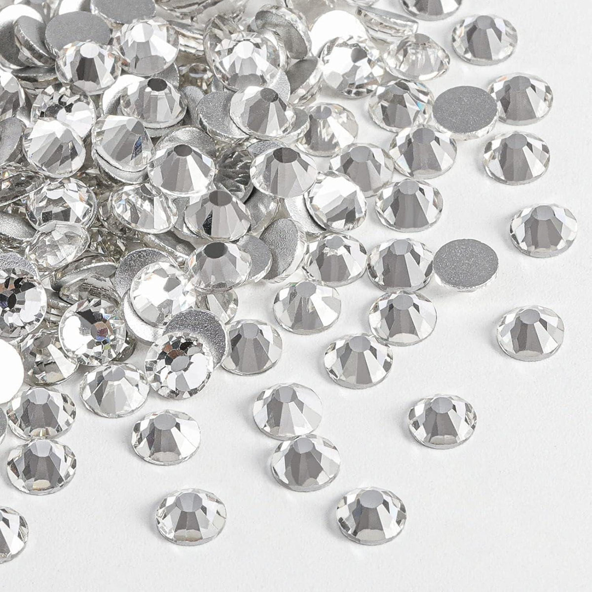 Crystal Clear Glass Rhinestones | SS6 SS8 SS10 SS12 SS16 SS20 SS30 SS34 | 1,440/288 PCS | Glass Flatback Non-Hotfix