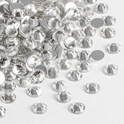 Crystal Clear Glass Rhinestones | SS6 SS8 SS10 SS12 SS16 SS20 SS30 SS34 | 1,440/288 PCS | Glass Flatback Non-Hotfix