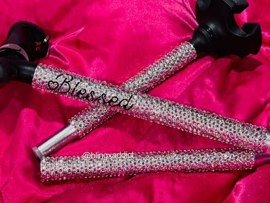 Bedazzled Foldable Pivot Walking Cane | Ergonomic Grip, Adjustable Height, 350 lbs Capacity, Up to 6”5 in Height