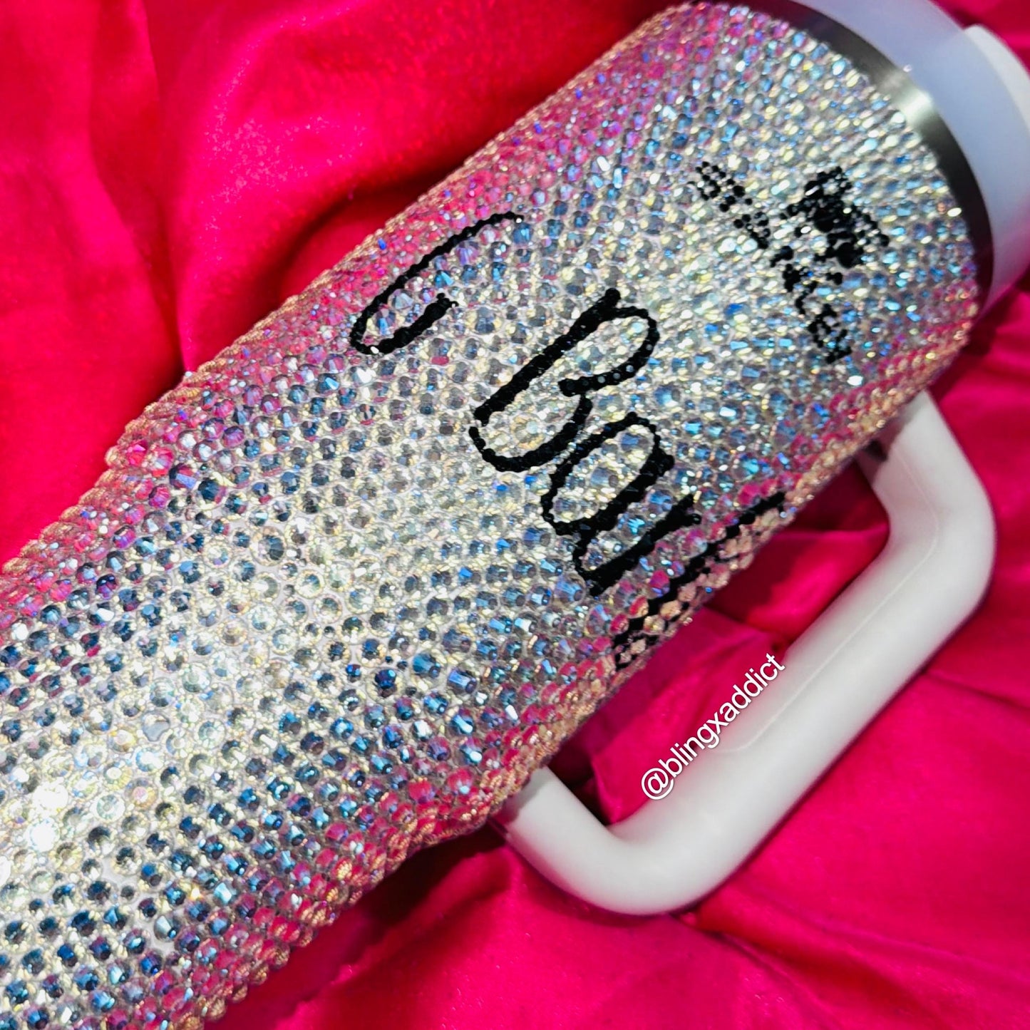 Personalized Crystal Bling Stanley Tumbler, Custom Sparkly Drinkware, 60oz 40oz 30oz 20oz