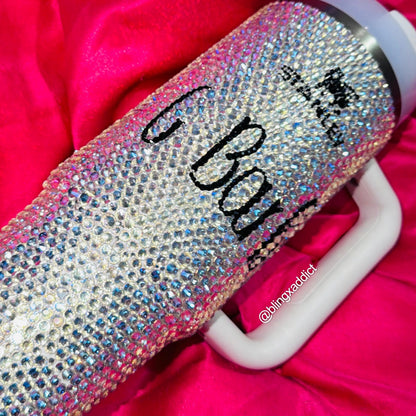 Personalized Crystal Bling Stanley Tumbler, Custom Sparkly Drinkware, 60oz 40oz 30oz 20oz