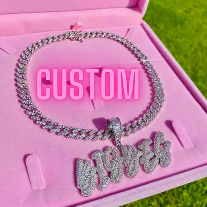 So Fancy - Custom 9mm Cuban Link Cursive Necklace