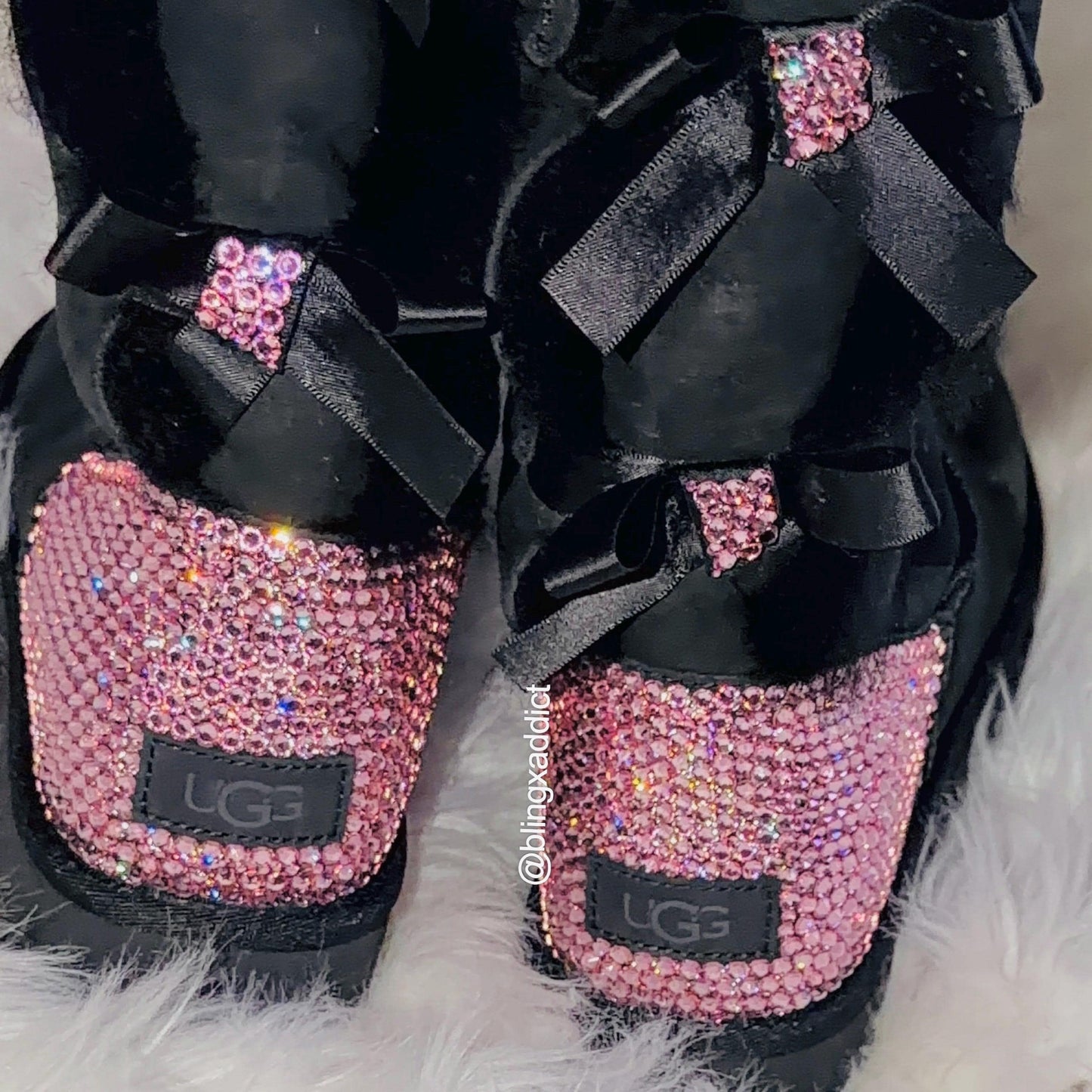 Swarovski Crystal Bling Custom UGG Bailey Bow Boots| Choose UGG Boot Version: Mini, Short, or Tall