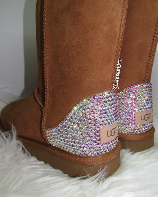 Swarovski Crystal Bling Custom UGG Bailey Bow Boots| Choose UGG Boot Version: Mini, Short, or Tall - Bling Addict