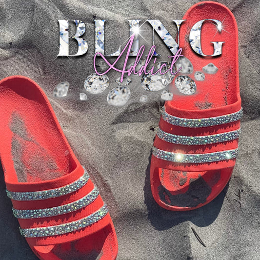 Custom Crystal Swarovski Women’s Adi das Slides - Bling Addict