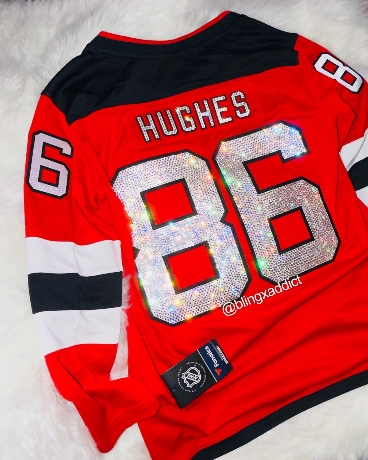 Custom Crystal Bling Sports Jersey | NFL, NBA, NHL & MLB | Swarovski or Glass Rhinestones - Bling Addict