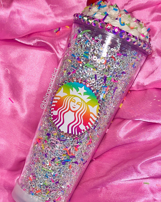 Cherry on Top Frosted Crystal Craze Tumbler 16oz or 24oz Cup - Bling Addict