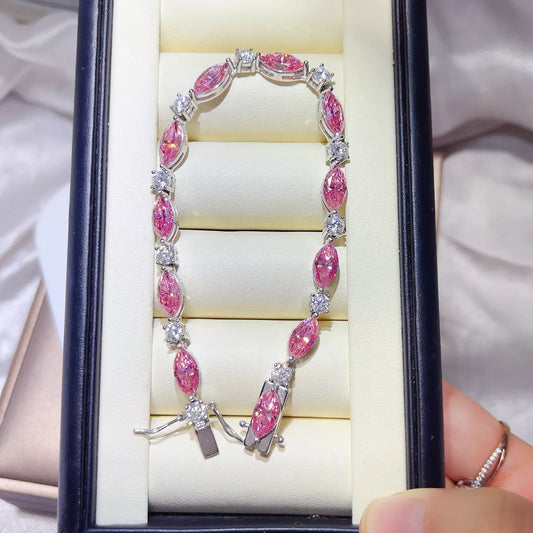 925 Sterling Silver Moissanite Bracelet - Bling Addict