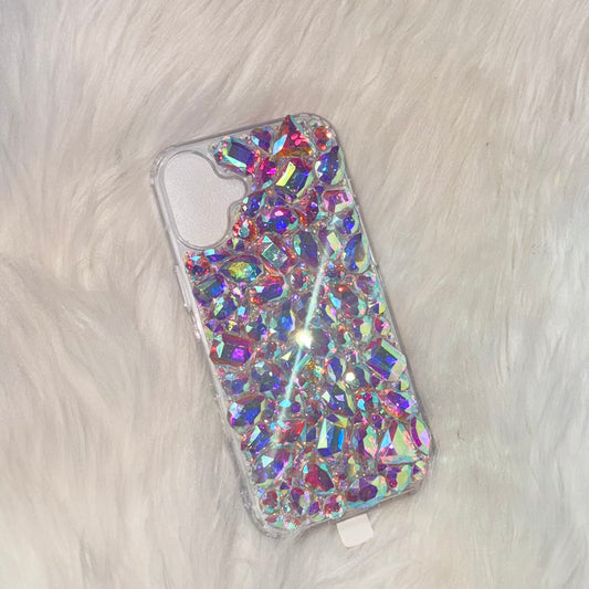 READY TO SHIP: Diamonds Are Forever | Crystal AB iPhone 16 Plus 3D Gem Bling Case