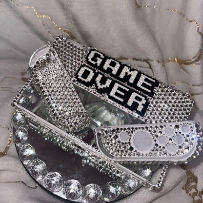 Game Over Crystal Nintendo Switch Case: Bedazzled Protective Cover
