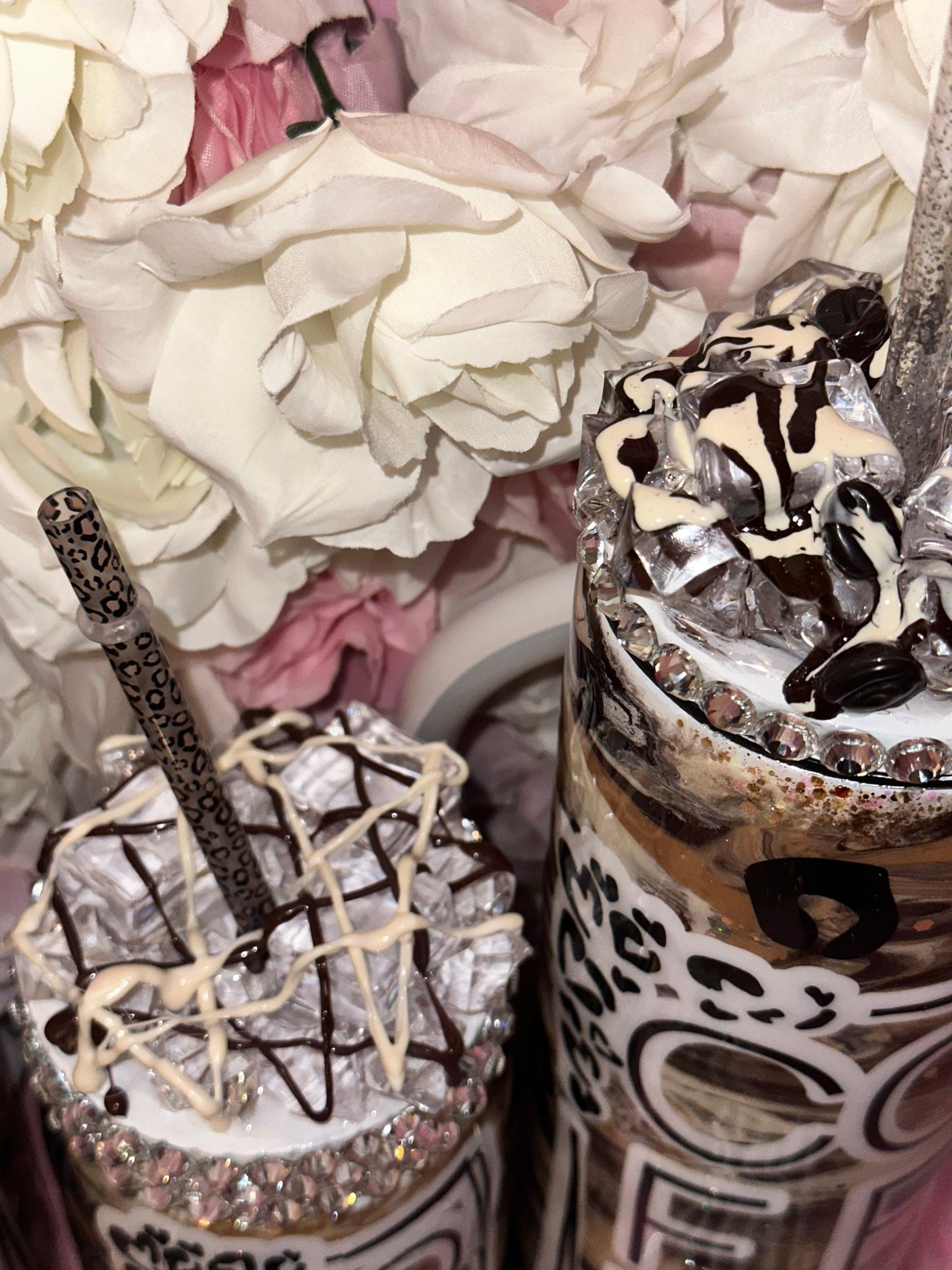 Coffee, Leopard, Leggings, DONE! Caffeine Swirl Epoxy Tumbler Mug Cup