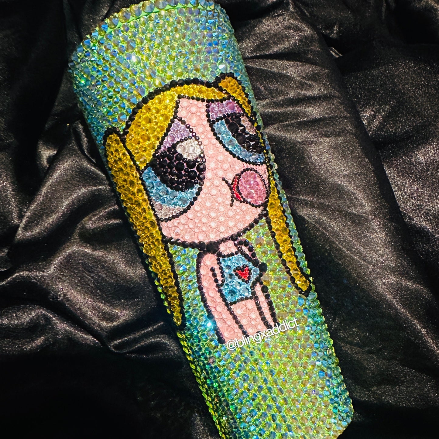 Power Puff Bae Crystal Bling Custom 24oz Starbucks Rhinestone Tumbler Cup