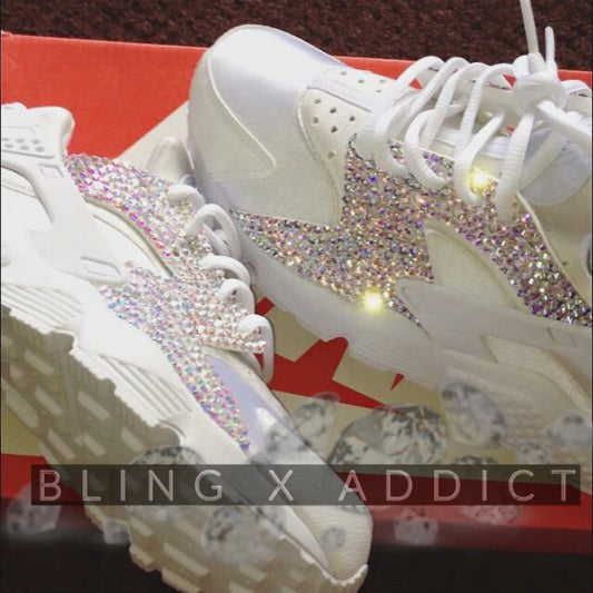 Bedazzled Swarovski Women’s Nike Air Huarache Crystal Bling Sneakers - Bling Addict
