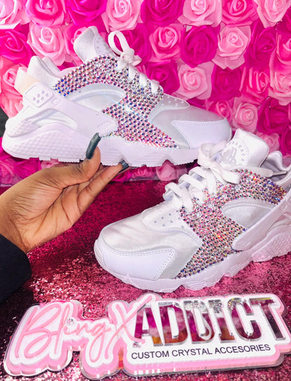Bedazzled Swarovski Women’s Nike Air Huarache Crystal Bling Sneakers