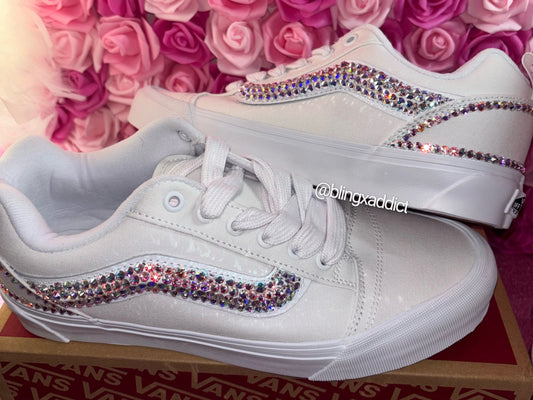 Custom Crystal KNU Skool Vans | Choose Glass or Swarovski Crystals - Bling Addict