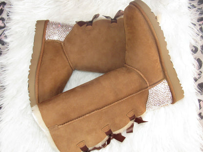 Bling UGG Tall Boots – Custom Rhinestone Classic Tall & Bailey Bow UGG Boots