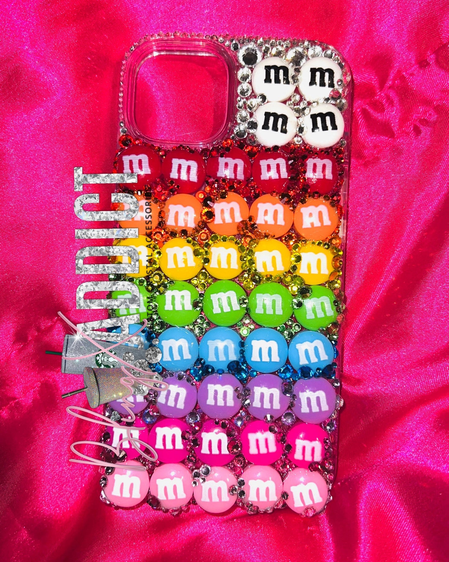 Rainbow M&M Crystal Candy Phone Case