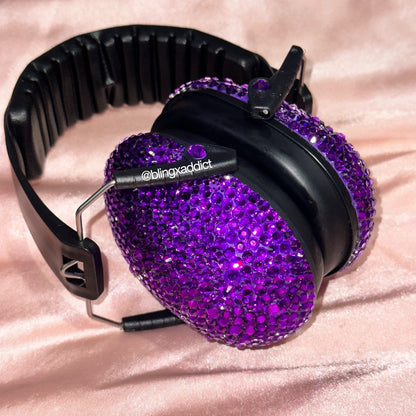 Bedazzled Hearing Protection with Crystals | Bling Earmuffs | Lightweight, Foldable, NRR 20dB