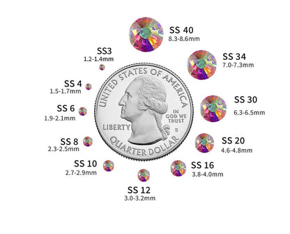 Crystal AB Glass Rhinestones | Clear with Rainbow Finish