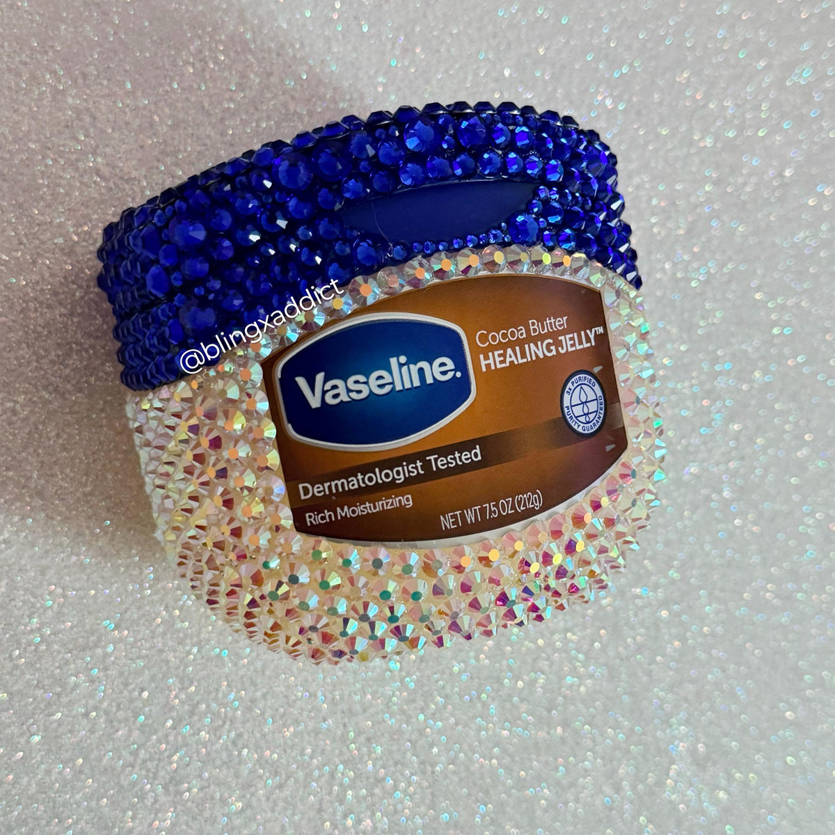 Personalized Bling & Bedazzled Vaseline Jar | 1.75 oz, 3.75 oz, 7.5 oz & 13 oz