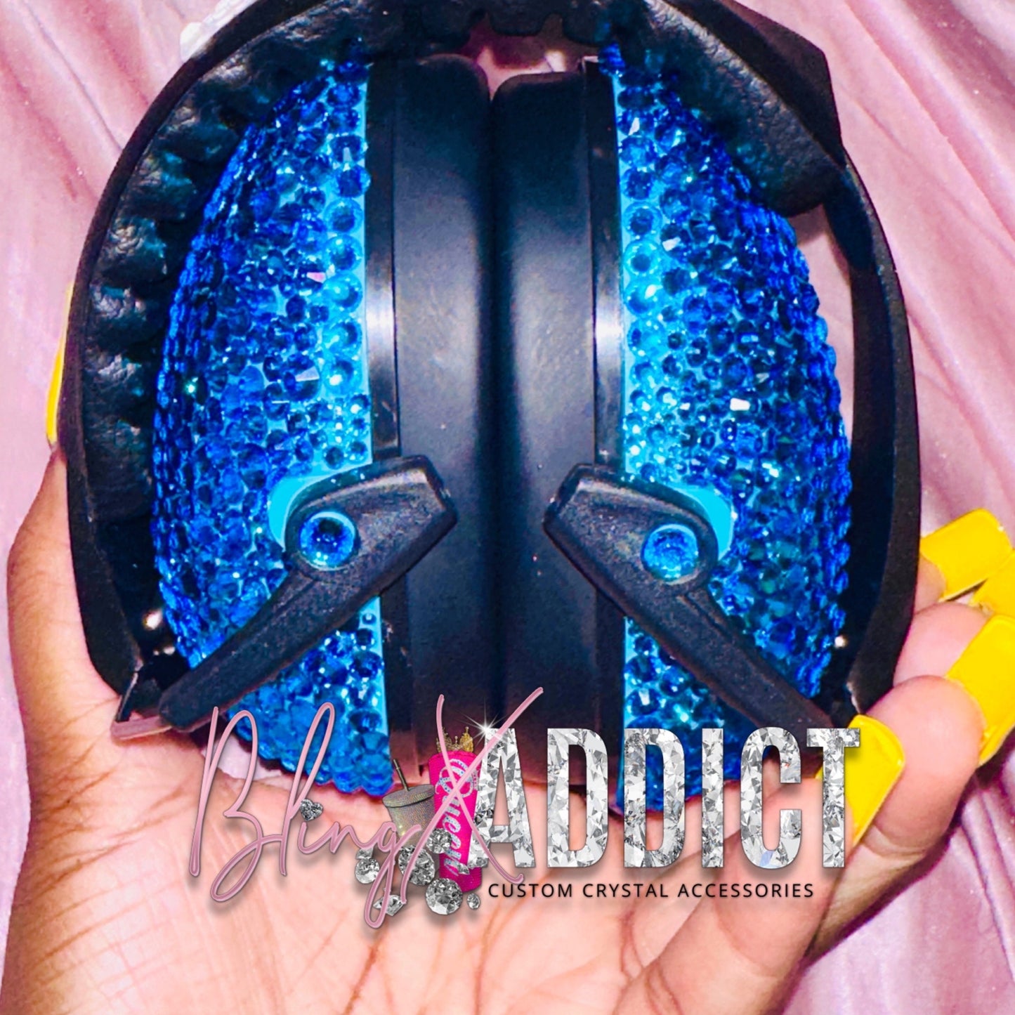 Bedazzled Hearing Protection with Crystals | Bling Earmuffs | Lightweight, Foldable, NRR 20dB